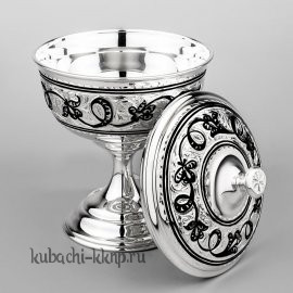 Серебряная сахарница - креманка с крышкой 