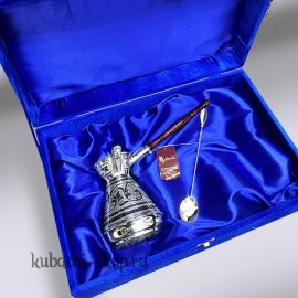 Серебряная турка для кофе с ложкой - Т038