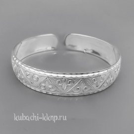 Узкий браслет из серебра без чернения - БР254