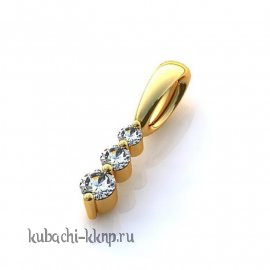 Кулон из золота с тремя фианитами - Yuv - 404