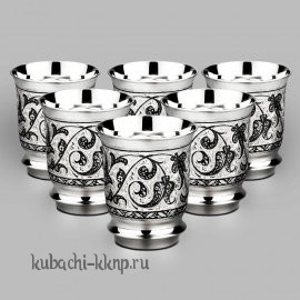 Набор серебряных стаканов с чернением - ст32-6