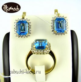 Комплект с топазами и бриллиантами - ас050