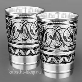 Набор из двух оригинальных серебряных стаканов - ст119-2