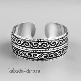 Серебряный браслет Кубачи с повторяющимся орнаментом - БР149