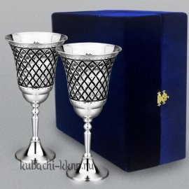 Набор из двух серебряных фужеров для вина 