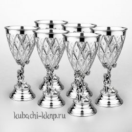 Набор серебряных бокалов для вина или воды 