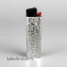 Футляр для зажигалки из серебра с гравировкой - ЗАЖ032
