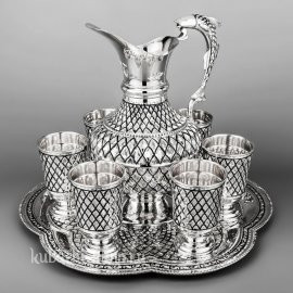 Серебряный набор для воды со стаканами - ндв011