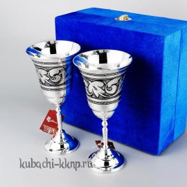 Набор серебряных фужеров на двоих - нф06