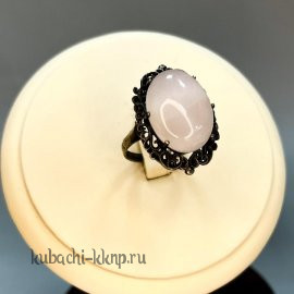 Крупное женское кольцо Вулкан  с кварцем на каждый день  - Ag-к75