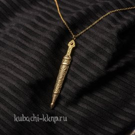 Серебряная цепь с кинжалом - Ag-подв1позол