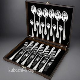 Столовый набор на шесть персон из серебра 925 пробы 
