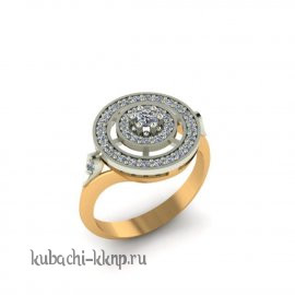 Золотое кольцо с фианитами 