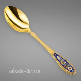 Серебряная ложка (Ag 875) с позолотой и эмалью 