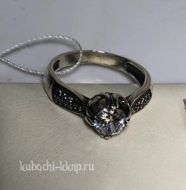 Серебряное кольцо с большим фианитом 