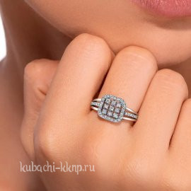 Кольцо из серебра 925 пробы с фианитами - як25