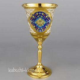Позолоченный бокал из серебра с эмалью - БК30