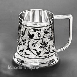 Серебряная пивная кружка - кр025