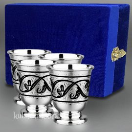 Набор из четырех кубачинских стопок - стп063-4