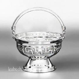 Серебряная конфетница - корзинка «Ереван» (малая) - кф020