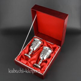 Набор бокалов из серебра на свадьбу - пн014