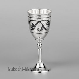 Серебряная рюмка на высокой ножке - р081