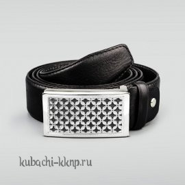 Ремень из серебра с геометрическим узором - рм32