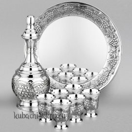 Серебряный сервиз на шесть персон для водки или коньяка 