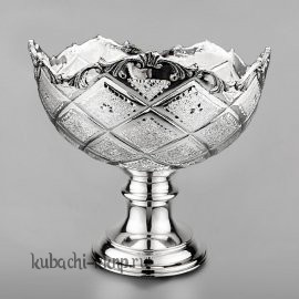 Небольшая серебряная вазочка для фруктов или печенья - ВЗ039м