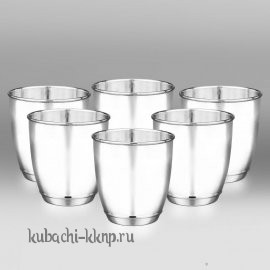 Набор из шести небольших серебряных стаканов - ст079-6