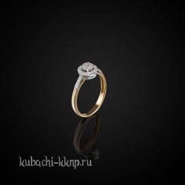 нежное золотое кольцо с бриллиантами - ан565