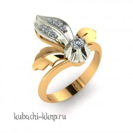 Кольцо из золота с фианитами 