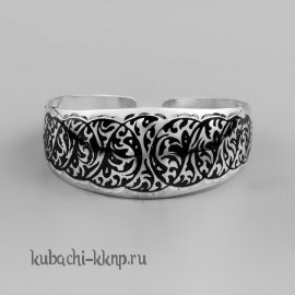 Серебряный браслет с мелким орнаментом Кубачи - БР68