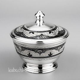 Сахарница, икорница из серебра - ик014