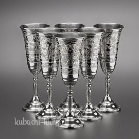 Набор серебряных фужеров на свадьбу - нф02