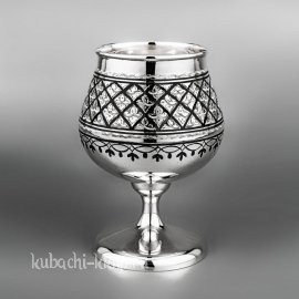 Серебряный бокал для коньяка или бренди «Лист» - бк021