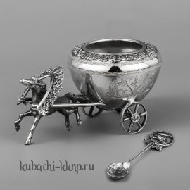 Оригинальная серебряная солонка - С063