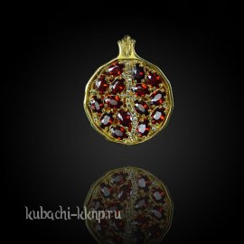 Подвеска с фианитами цвета Гранат позолота - подв210