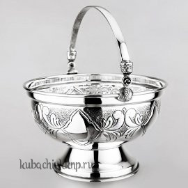 Серебряная конфетница «Узор» - кф030