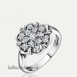 Кольцо круглое с фианитами производитель Кубачи - к831