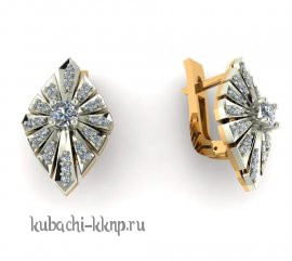 Строгие золотые серьги - 00091r