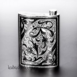 Серебряная фляжка кубачинская - фл0004
