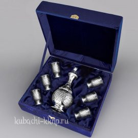 Серебряный сервиз для водки или коньяка 