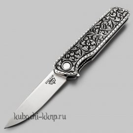Выкидной нож с серебряными накладками 