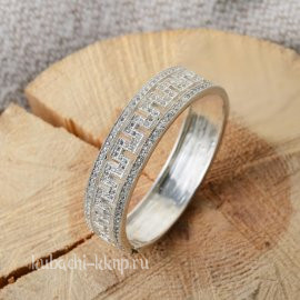 Жесткий браслет с греческим орнаментом - Ag-бр16