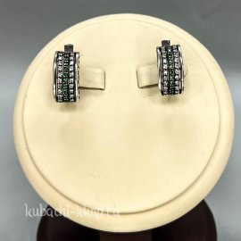 Серьги с мелкими цветными фианитами из серебра 925 пробы Стиль - Ag-с136