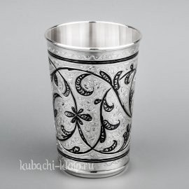 Серебряный кубачинский стакан для воды 925 пробы - СТ122