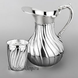 Серебряный набор с одним стаканом для воды/компота 