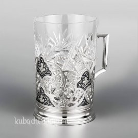 Серебряный подстаканник с чернением - пд077