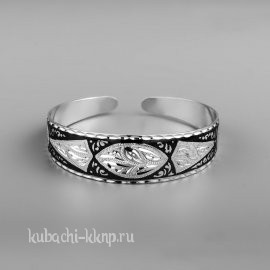 Разноширокий серебряный браслет Кубачи - БР132